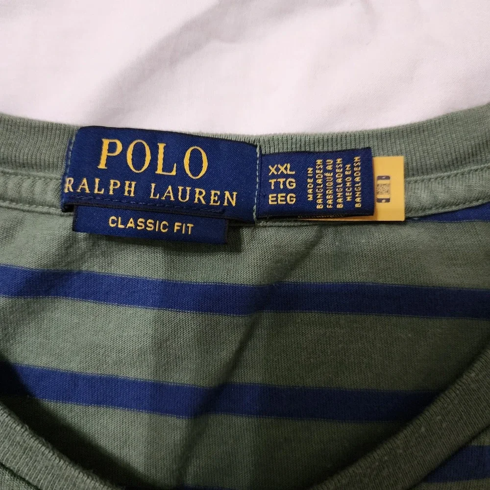 Polo Ralph Lauren Striped‎ Navy Green Men's T Shirt Tee Size XXL